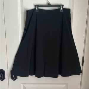 Chaus Black Knee-Length A-Line Pleated Skirt